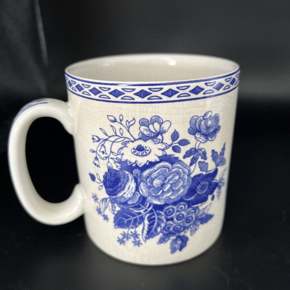 Spode Blue Room Collection Floral MUG Rose Blue & White Made in England